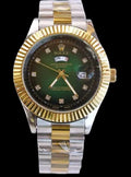 Unisex Green Dial Stainless Steel Watch⌚