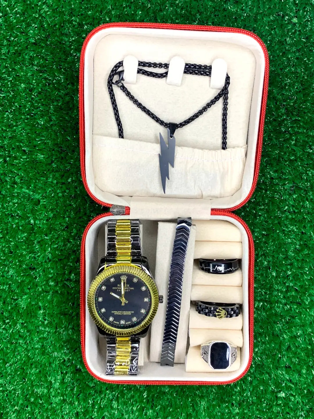 Women's Stainless Steel Chain Watch set