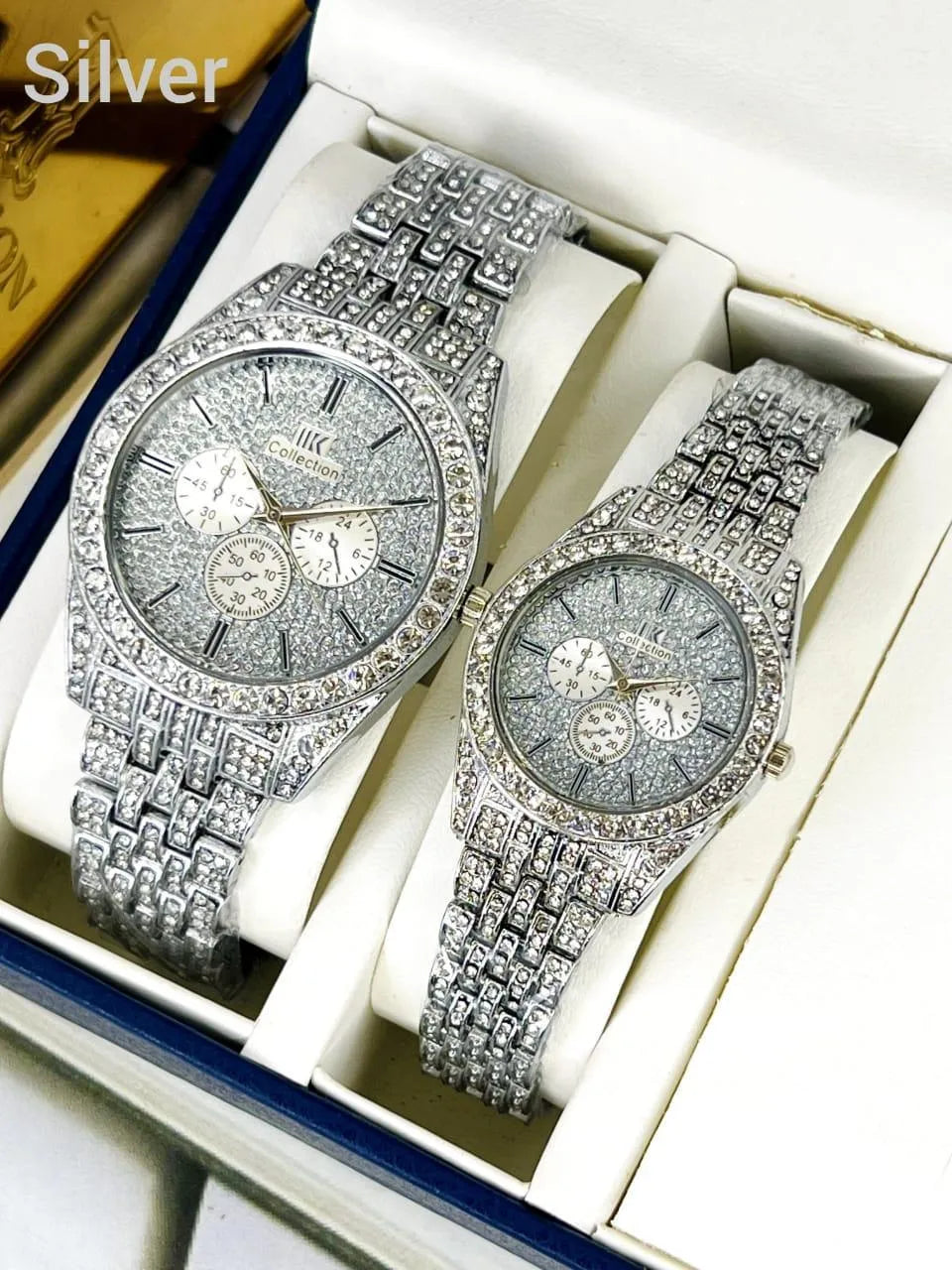 Golden Couple Watch with Diamond stone
