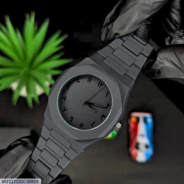 Black Stainless steel Quartz Watch