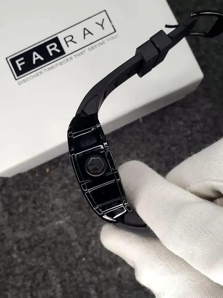 Men's Black Square Skeleton Watch
