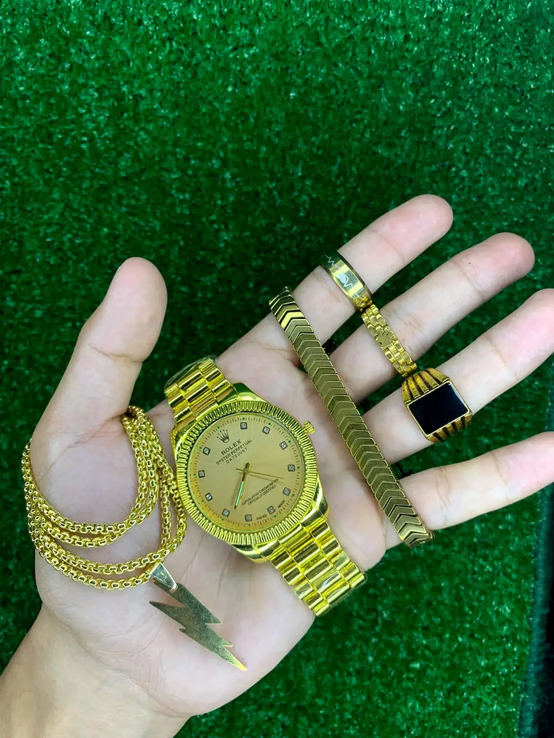 Women's Stainless Steel Chain Watch set