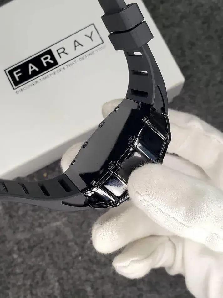 Men's Black Square Skeleton Watch