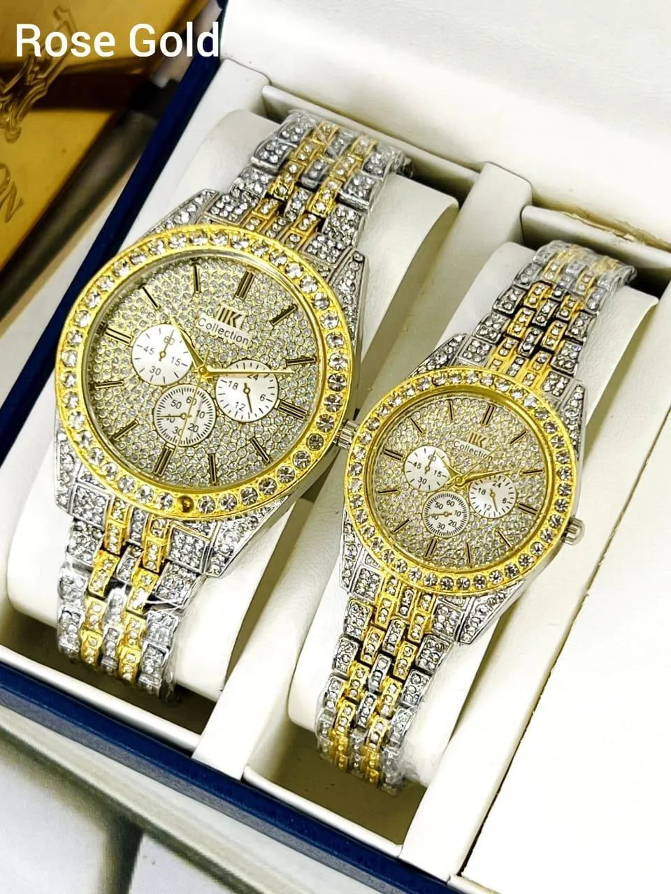 Golden Couple Watch with Diamond stone