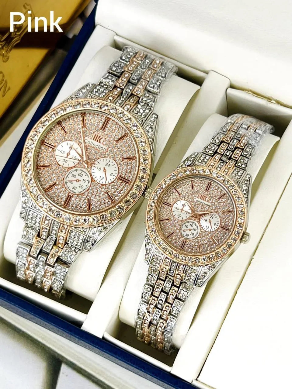 Golden Couple Watch with Diamond stone