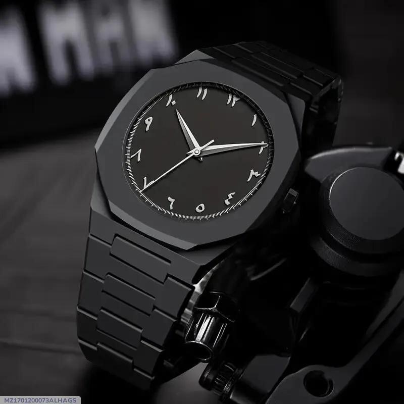 Black Stainless steel Quartz Watch